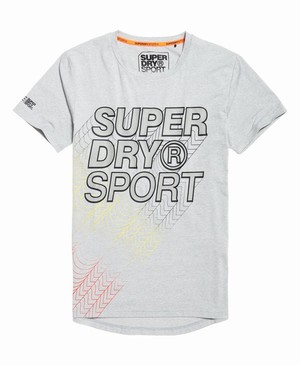 Superdry Core Gradient Graphic Férfi Pólók Szürke | UTJVF9340